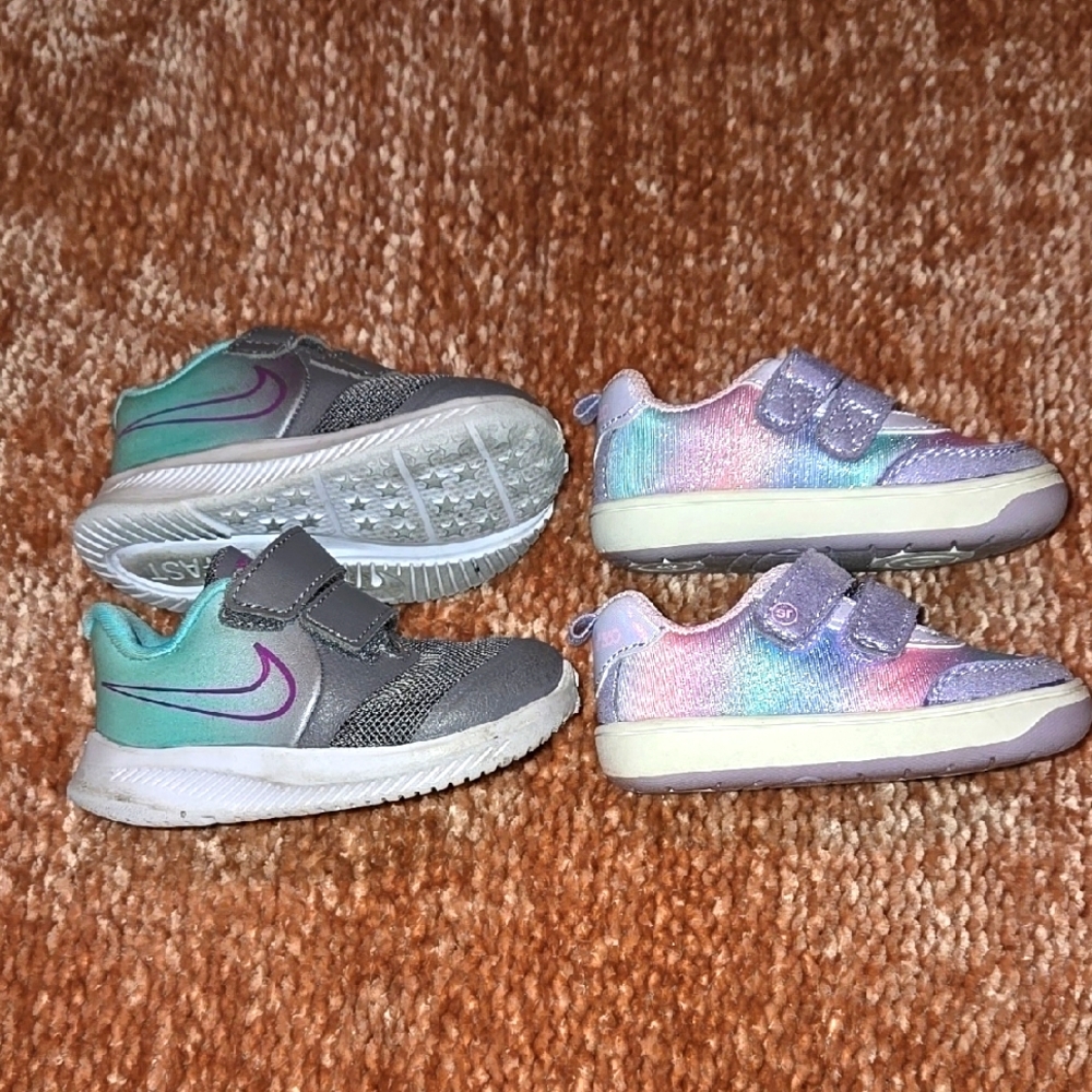 Nike & Striderite toddler girls size 4 shoe lot